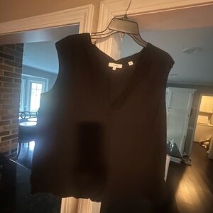 Vince Black V-Neck Sleeveless Blouse